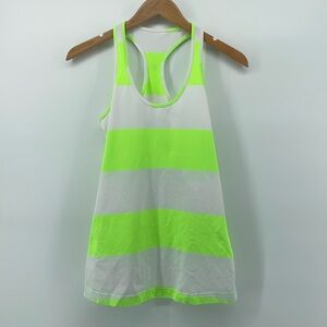 Lululemon Cool Racerback Tank Top in Green Neon Stripe 4 A14